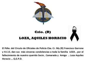 Lee más sobre el artículo Cr. (R) Loza Aquiles Horacio Q.E.P.D