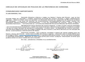 Lee más sobre el artículo COMUNICADO IMPORTANTE MARZO 2021
