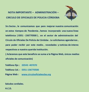 Lee más sobre el artículo NUEVA LINEA DE COMUNICACION C.O.P.C.