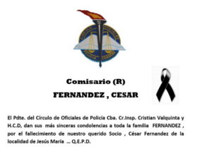 Lee más sobre el artículo Crio. (R) Fernandez Cesar Q.E.P.D.