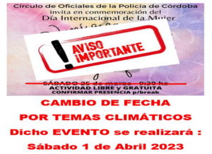 Lee más sobre el artículo Cambio de Fecha Evento DIA DE LA MUJER