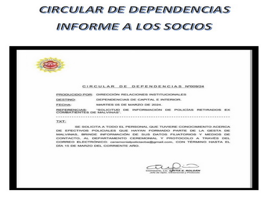 Lee más sobre el artículo CIRCULAR DE DEPENDENCIAS MARZO-2024