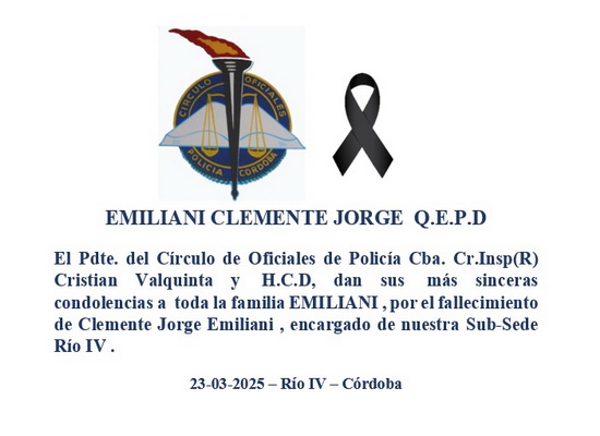 Lee más sobre el artículo EMILIANI CLEMENTE JORGE Q.E.P.D.  -C.O.P.C.-